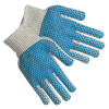 MCR Safety PVC Dot String Knit Gloves, Small, 2-Sided Blocks, Natural/Blue/Yellow, 12 Pair, #9660SMB