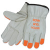 MCR Safety "Watch Your Hands" Drivers Gloves, XX-Large, Beige/Hi-Vis Orange/Yellow, 12 Pair, #3213HVIXXL