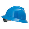 MSA V-Gard Slotted Full Brim Hard Hats, Fas-Trac III Suspension, Blue 1/EA #475368