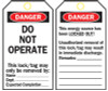 Brady Lockout Tags, 5 3/4 in x 3 in, Polyester, Danger, Do Not Operate, 25/PKG, #66050