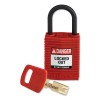 Brady SafeKey Compact Nylon Lockout Padlocks, 1/EA, #CPTYLW25PLKD