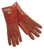 MCR Safety 14" GAUNTLET PREMIUM DOUBLE DIPPED RED PVC JER, 12 Pair, #6454S