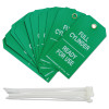 Brady Cylinder Status Tags, 3 in x 5.3 in, Full Cylinder/Ready For Use, White on Green, 10/PKG, #17926