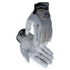 Caiman Gray Deerskin Leather Gloves, 2X-Large, Gray/Black, 1/PR, #2970XXL