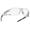 Bolle Rush Series Safety Glasses, HD Lens, Anti-Scratch, Hydrophobic, Clear Frame, TPR, 1/PR, #40113