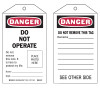 Brady Self-Laminating Tags, 5.3 x 3 in, Danger, Do Not Operate, 10/PKG, #65501