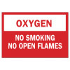 Brady Chemical and Hazardous Material Signs, Oxygen/No Smoking No Open Flames, 1/EA, #73418