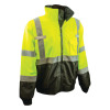 Radians SJ110B Two-in-One High Visibility Bomber Safety Jackets, 5XL, Polyester, Green, 1/EA, #SJ110B3ZGS5X