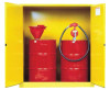 Justrite Vertical Drum Safety Cabinets, Manual-Closing, (2) 55 Gallon Drum, w/Support, 1/EA, #899100