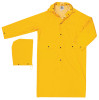 MCR Safety Classic Rain Coat, Detachable Hood, 0.35 mm PVC/Polyester, Yellow, 49 in Medium, 1/EA, #200CM