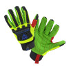 WEST CHESTER R2 Green Corded Palm Rigger Gloves, Cotton, TPR, 2X-Large, Black/Green, 6/PK, #878002XL