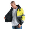 OccuNomix Three-Way Black Bottom Bomber Jacket, 3X-Large, Black/Yellow, 1/EA, #LUXETJBJRBY3X