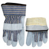 MCR Safety DuPont Kevlar Lined Gloves, Large, Blue/Yellow/Black Striped Fabric/Gray Leather, 12 Pair, #1400KL