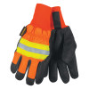 MCR Safety Luminator Drivers Gloves, X-Large, Leather, Thermosock, Orange, 12 Pair, #34411XL
