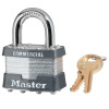 Master Lock Laminated Padlocks Keyed Alike Key Code A1384, 5/16 in Diam., Silver, 6/BOX, #1KAA1384
