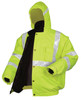 MCR Safety Luminator Bomber Jackets, Large, Polyester / Polyurethane, Fluorescent Lime/Hi-Vis Silver/Black, 1/EA, #VBBCL3LL