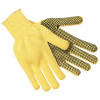 MCR Safety 1-Sided PVC Dotted Gloves, Large, Yellow/Black/White, 12 Pair, #9361L