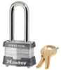 Master Lock No. 3 Laminated Steel Pin Tumbler Padlocks,9/32" Dia, 2" L X 5/8" W, Silver/Blue, 4/BOX, #3DLHCOM