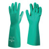 SHOWA Nitrile Disposable Gloves, Gauntlet Cuff, Unlined Lined, Size 8/Medium, Green, 12 Pair, #72708