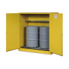 Justrite Vertical Drum Safety Cabinets, Manual-Closing, (2) 55 Gallon Drum, w/Rollers, 1/EA, #899160