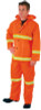 MCR Safety Three-Piece Rain Suit, Jacket/Hood/Overalls, 35 mm PVC/Poly, Orange, Medium, 1/EA, #2013RM