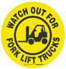 Brady Floor Safety Signs, Watch Out For Forklift Trucks, Yellow/Black, 1/EA, #104501