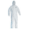 Kimberly-Clark Professional A45 Breathable Liquid & Particle Protection Elastic Wrist/Ankle Coveralls, White, L, Hood/Fr Zipper, 25/CA, #41505