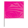 Presco Stake Flags, 2 in x 3 in, 21 in Height, PVC; Steel Wire, Pink Glo, 100/BD, #2321PG