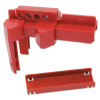 Master Lock Adjustable Ball Valve Lockouts, 1 1/2-2 in valves, Red, 1/EA, #S3081