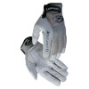 Caiman Gray Deerskin Leather Gloves, X-Small, Gray/Black, 6/BX, #2970XS