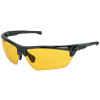 MCR Safety Dominator DM3 Safety Glasses, Amber Lens, MAX6 Anti-Fog, Black Frame, 12/DZ, #DM1334PF