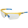 MCR Safety Dominator DM3 Safety Glasses, Clear Lens, MAX6 Anti-Fog, Yellow Frame, 12/DZ, #DM1340PF