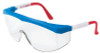 MCR Safety Stratos Spectacles, Clear Lens, Scratch-Resistant, Blue/Red/White Frame, Nylon, 1/EA, #SS130