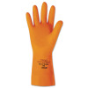 Ansell Heavyweight Natural Rubber Latex Gloves, Size 10, Citrus Orange, 12 Pair, #103000