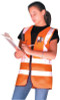 OccuNomix Class 2 Surveyor Style Solid Vests w/3M Scotchlite Reflective Tape, 3XL, HV OR, 1/EA, #LUXSSFSO3X