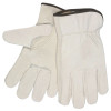 MCR Safety Drivers Gloves, Cow Grain Leather/Poly/Cotton, 3X-Large, Beige/Black, 12 Pair, #3211XXXL