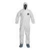 DuPont ProShield 50 Hooded Coveralls w/Attached Boots and Elastic Wrists, White, Med, 25/CA, #NB122SWHMD002500