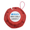 BRADY Mini Cable Lockouts with Metal Cables, 0.31 in Dia. Shackle, 8ft Cable, Red, 1/EA, #50940