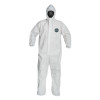 DuPont ProShield 50 Hooded Coveralls w/Elastic Wrists/Ankles and Storm Flap,White,Sm, 25/CA, #NB127SWHSM002500