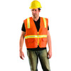 OccuNomix Non-ANSI Contractor Style Solid Vests, 3X-L, Hi-Viz Orange; Yellow Contrast Trim, 1/EA, #LUXXTRANSO3X