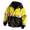 OCCUNOMIX Premium Four-Way Original Bomber Jackets, Small, Polyester, Hi-Vis Yellow, 1/EA, #LUXTJBJBYS