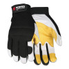 MCR Safety Fasguard Multi-Task Gloves, Black/Beige/White, Small, 12 Pair, #906S