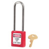 Master Lock Red Zenex Safety Padlocks, 25/32 in, 3 in, 1/4 in, Red, 6/BOX, #410KALTRED
