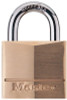 Master Lock No. 130 Solid Brass Padlocks, 3/16 in Diam., 5/8 in L X 9/16 in W, 4/BX, #130D