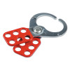 BRADY Lockout Safety Hasps, 0. 4in Dia. Shackle, 2.25w x 0.35d x 4.5h, Red, 1/EA, #133162