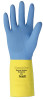 Ansell Chemi-Pro Unsupported Neoprene Gloves, Yellow/Blue, Size 8, 12 Pair, #872248