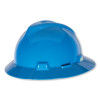 MSA Safety V-Gard Full Brim Slotted Hard Hat w/ Staz-On Suspension, Blue 1/EA #454732