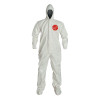 DuPont Tychem SL Coveralls with attacheD/Socks, White, 4X-Large, Attached Hood/Boots, 6/CA, #SL122TWH4X000600