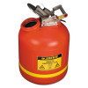 Justrite Red Liquid Disposal Cans, Flammable Waste Can, 5 gal, Red, Stainless Steel, 1/CAN, #14765