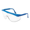 MCR Safety Stratos Spectacles, Clear Lens, Polycarbonate, Scratch-Resistant, Blue Frame, 12/BOX, #SS120